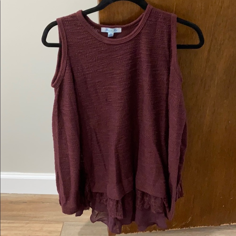 Cold shoulder sweater